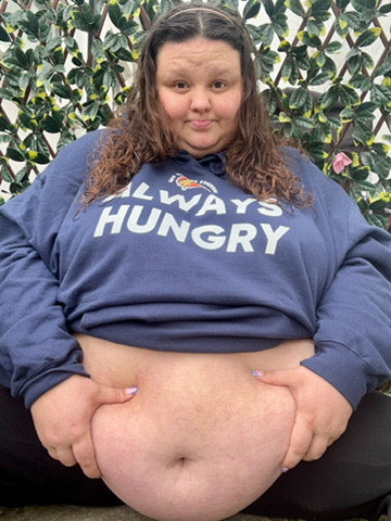 Always Hungry – Premium Softstyle Hoodie with Neon “Feed Me” Back Print | Fat Admiration, Thicc Fit, Body Positive