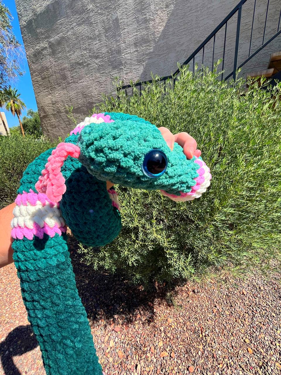 6ft Jumbo Crochet Snake Plush