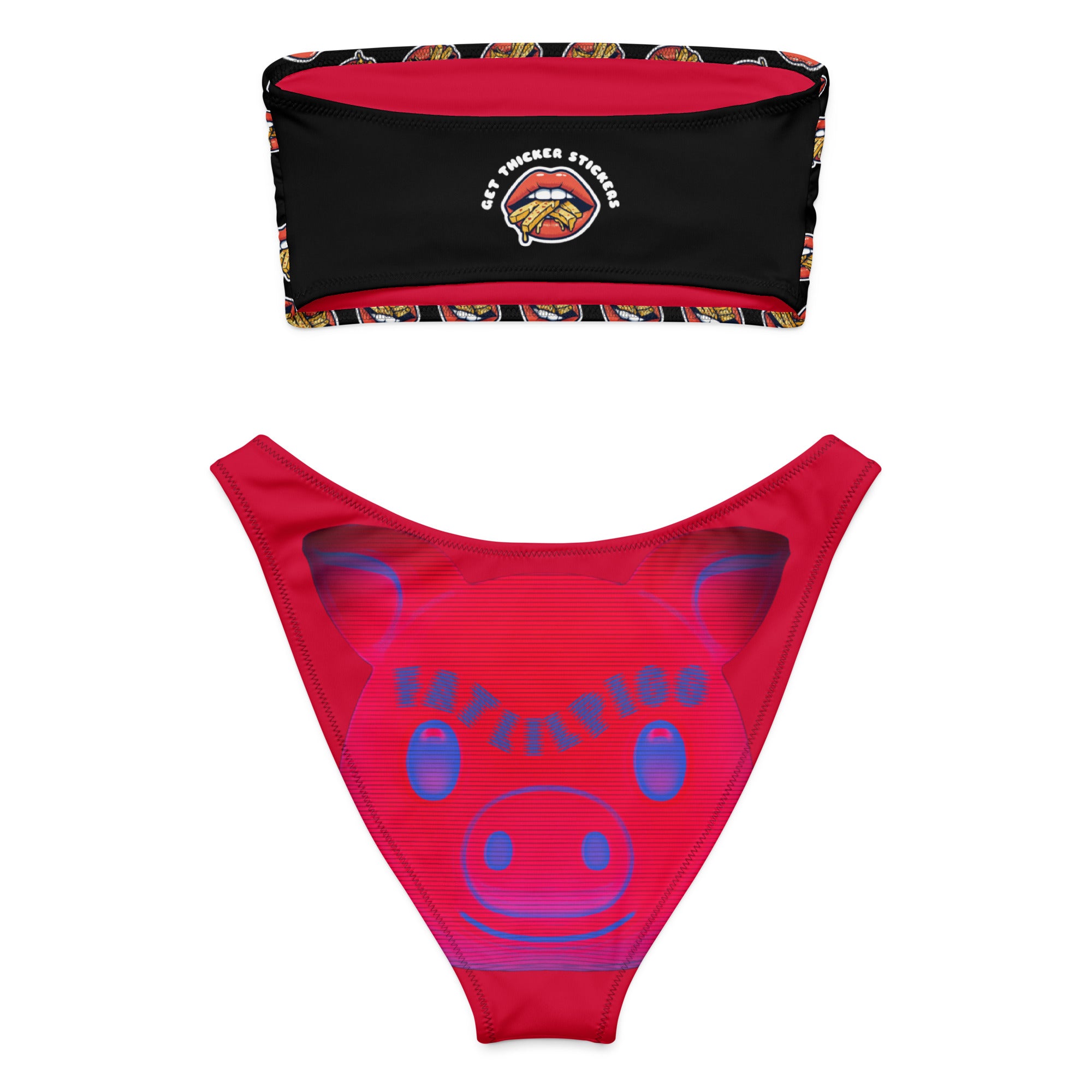 FatLilPigg x Get Thicker Stickers Collab Bikini | Bold Curvy Swimwear | Eco-Friendly Recycled Fabric