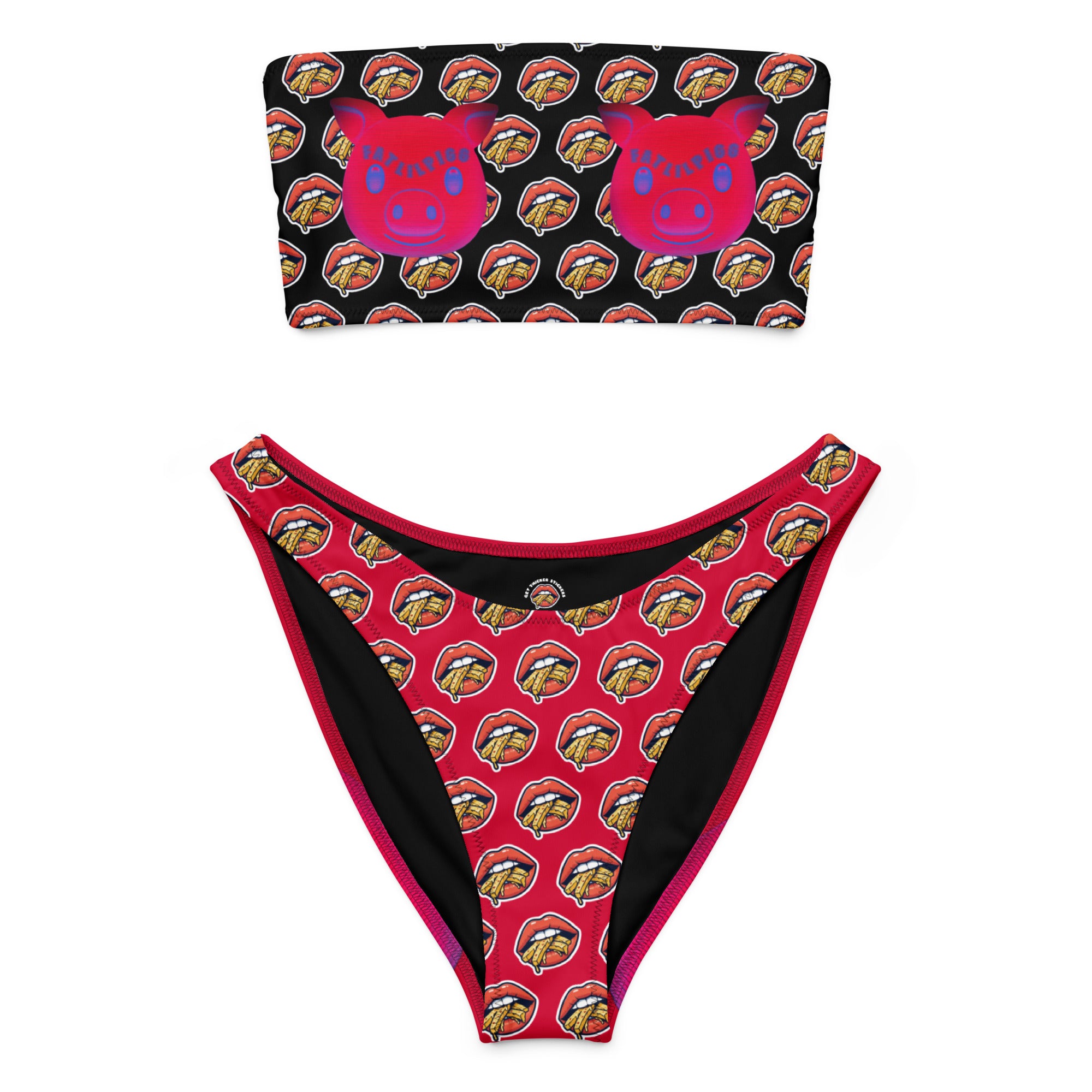 FatLilPigg x Get Thicker Stickers Collab Bikini | Bold Curvy Swimwear | Eco-Friendly Recycled Fabric