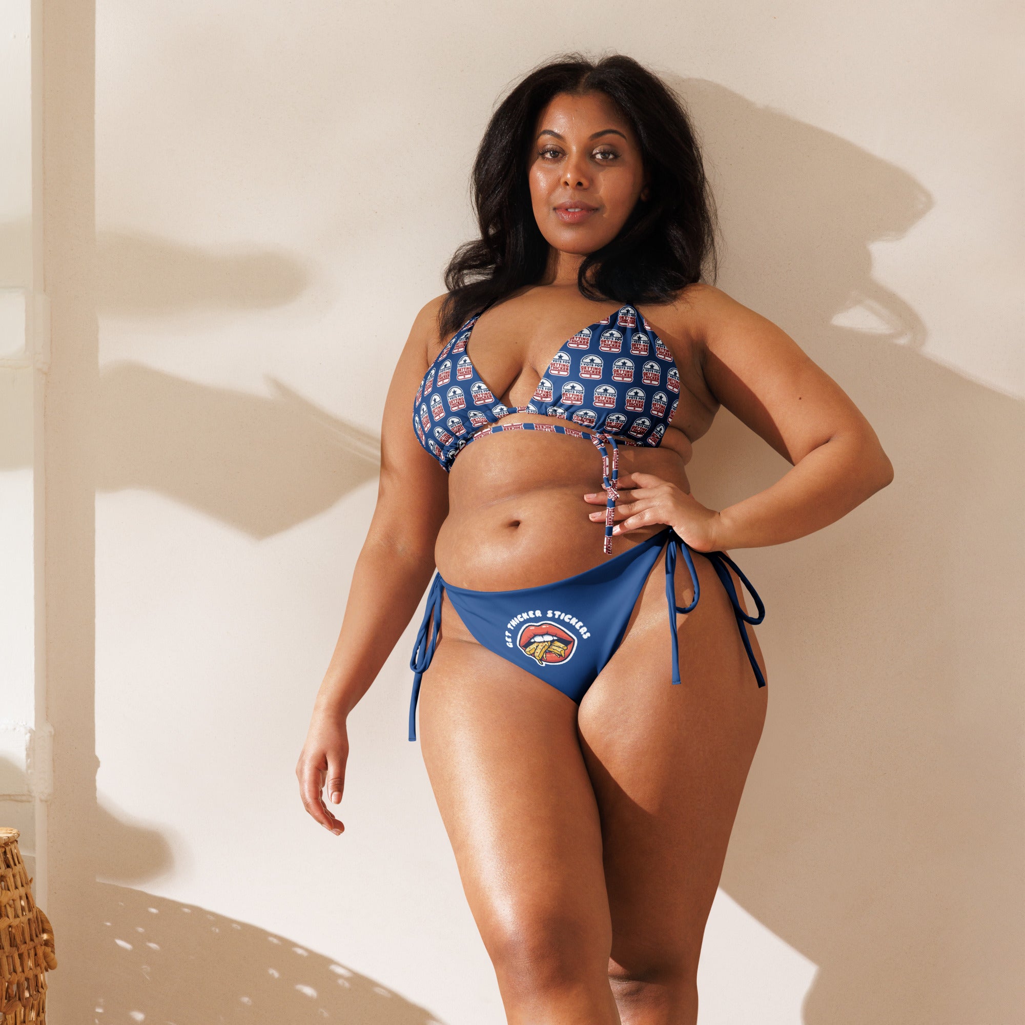 I Vote for Getting Thicker Bikini – Red, White & Blue Curvy Pride Swimwear  | Plus Size Swimwear up to 6XL | Bold Curvy Body Positive Bathing Suit | Fun Summer Statement Swim