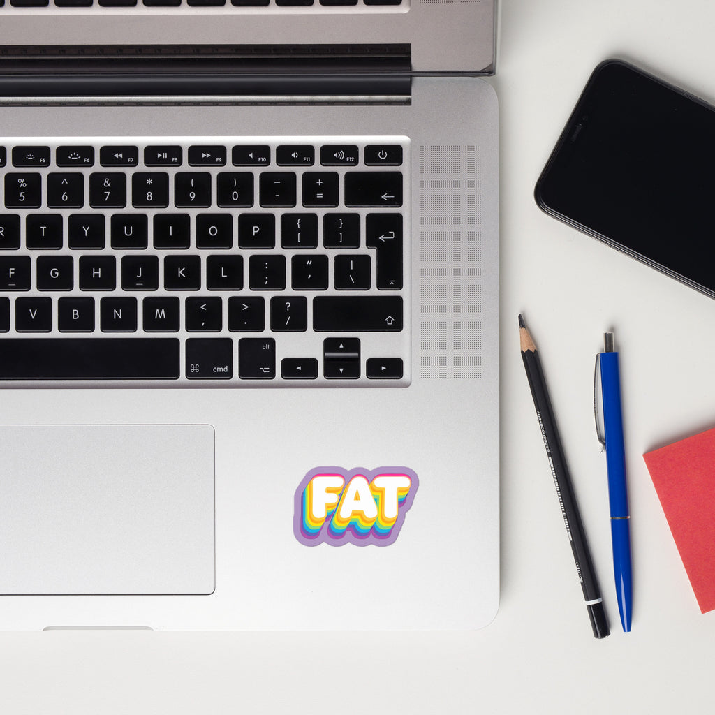 FAT Die Cut Sticker | Bold Body Positive Vinyl Decal | Curvy Pride & Self-Love | Durable & Waterproof | Worldwide Shipping