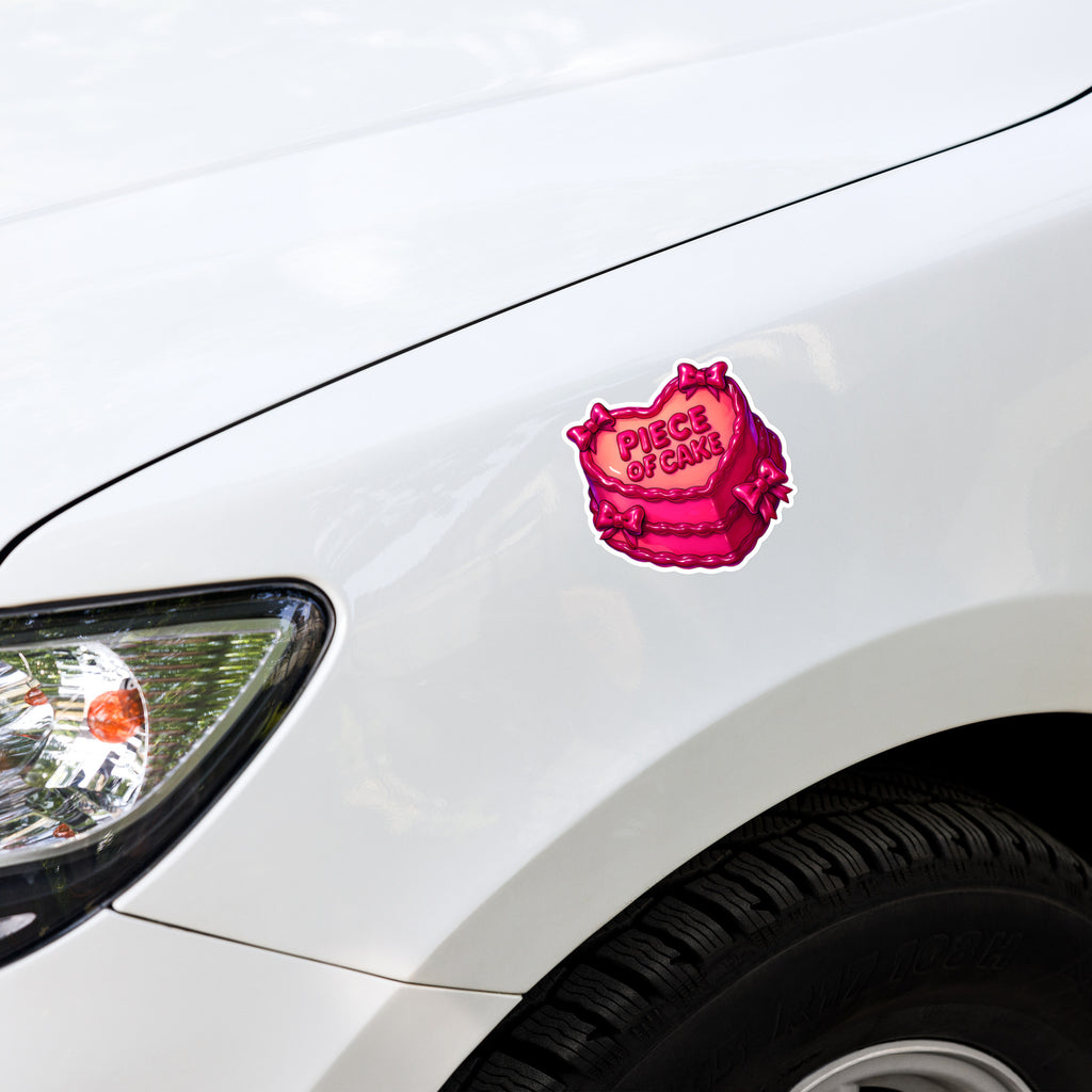 “Piece of Cake” Sticker | Flirty Foodie Cake Vinyl Decal | Durable & Waterproof | Worldwide Shipping