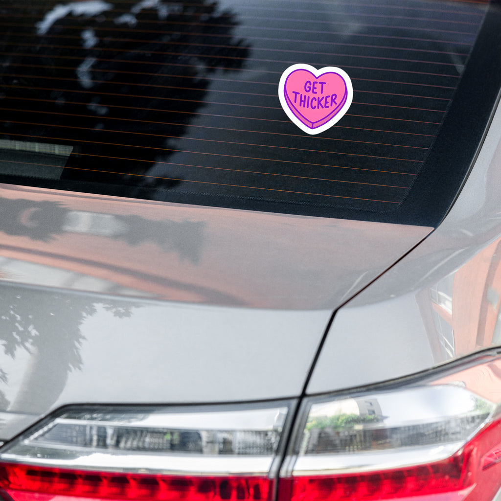 Candy Heart Body Positive Sticker | Durable Vinyl Decal | Worldwide Shipping | Self-Love Gift | Get Thicker
