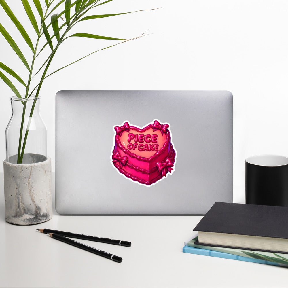 “Piece of Cake” Sticker | Flirty Foodie Cake Vinyl Decal | Durable & Waterproof | Worldwide Shipping