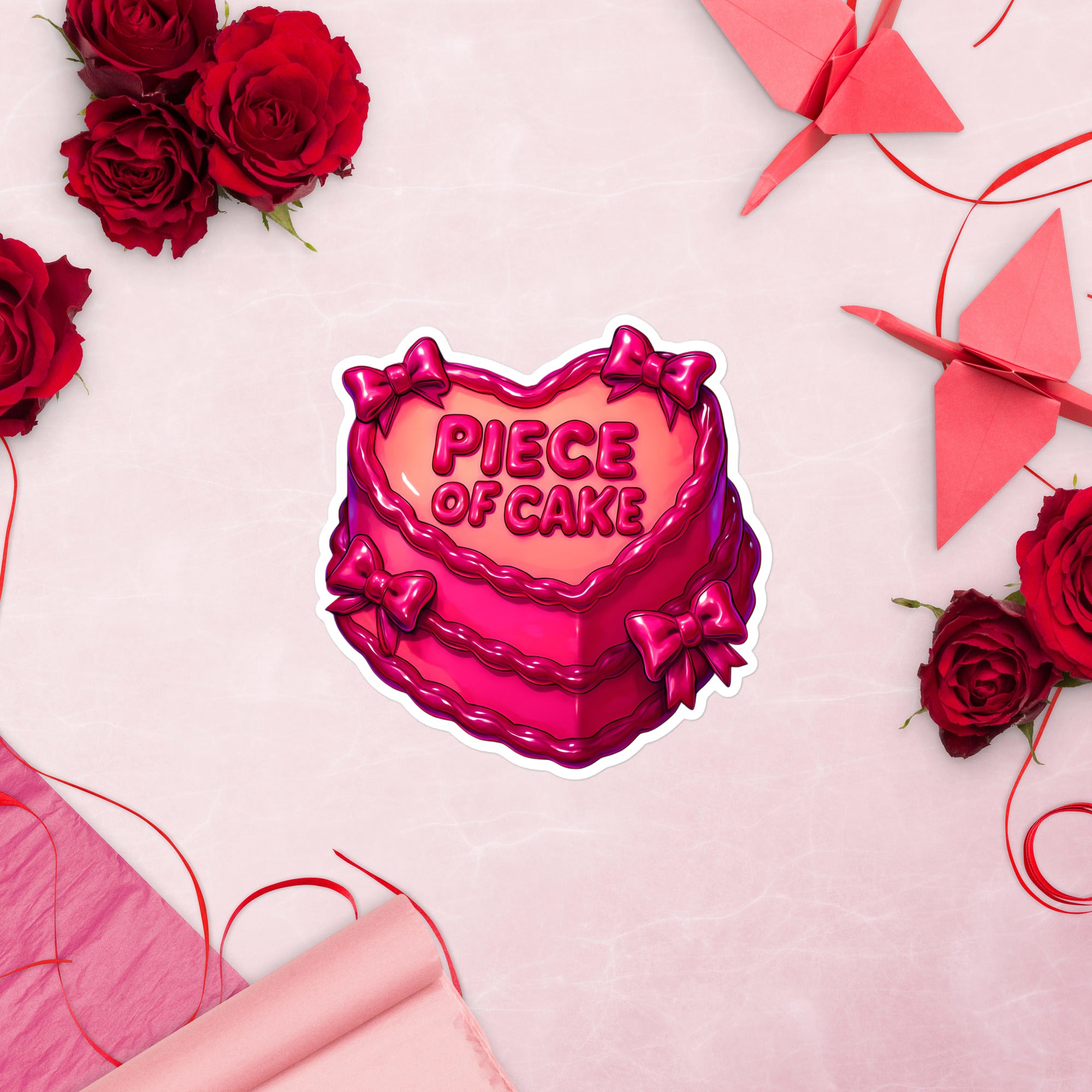 “Piece of Cake” Sticker | Flirty Foodie Cake Vinyl Decal | Durable & Waterproof | Worldwide Shipping