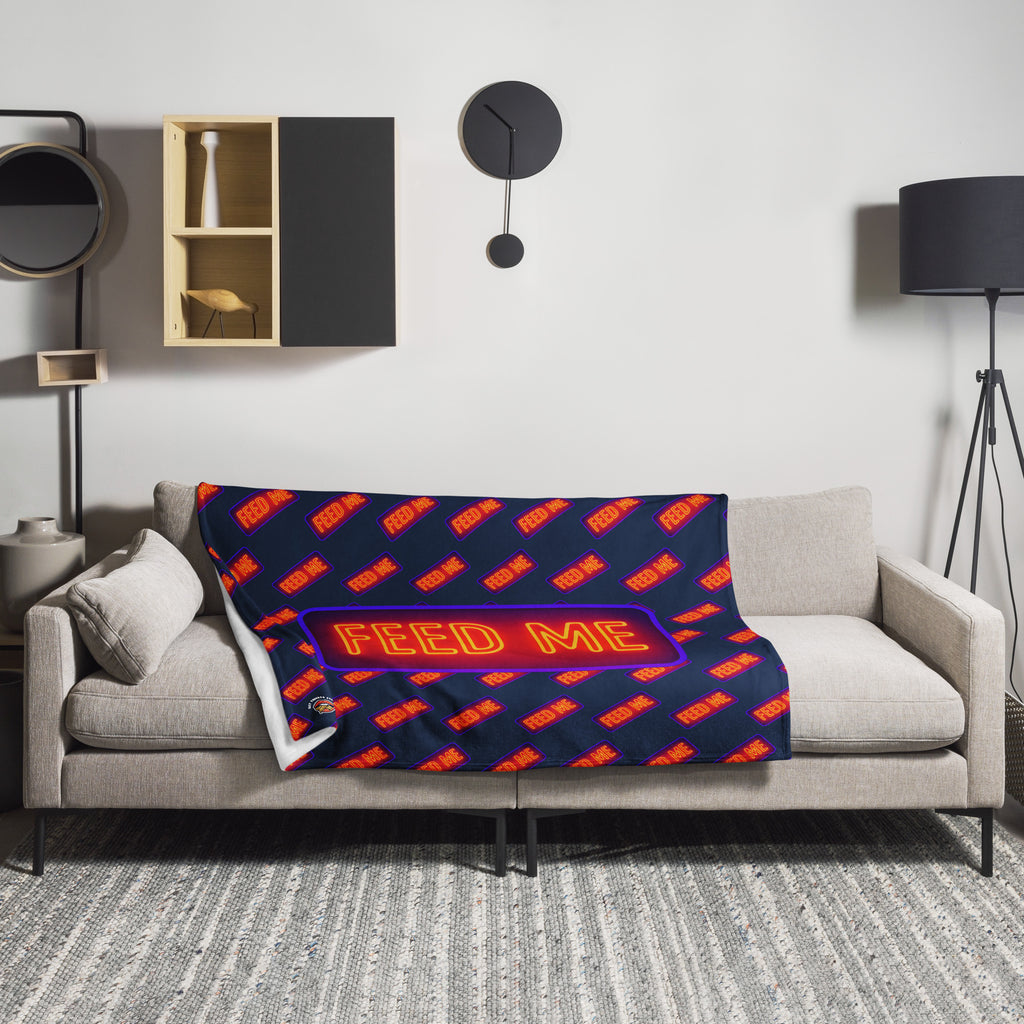 Feed Me Neon Throw Blanket