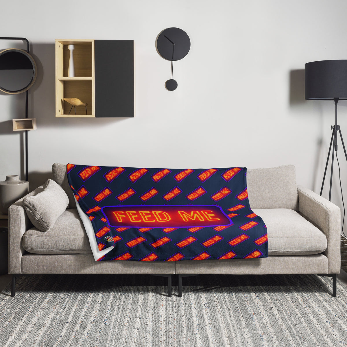 Feed Me Neon Throw Blanket