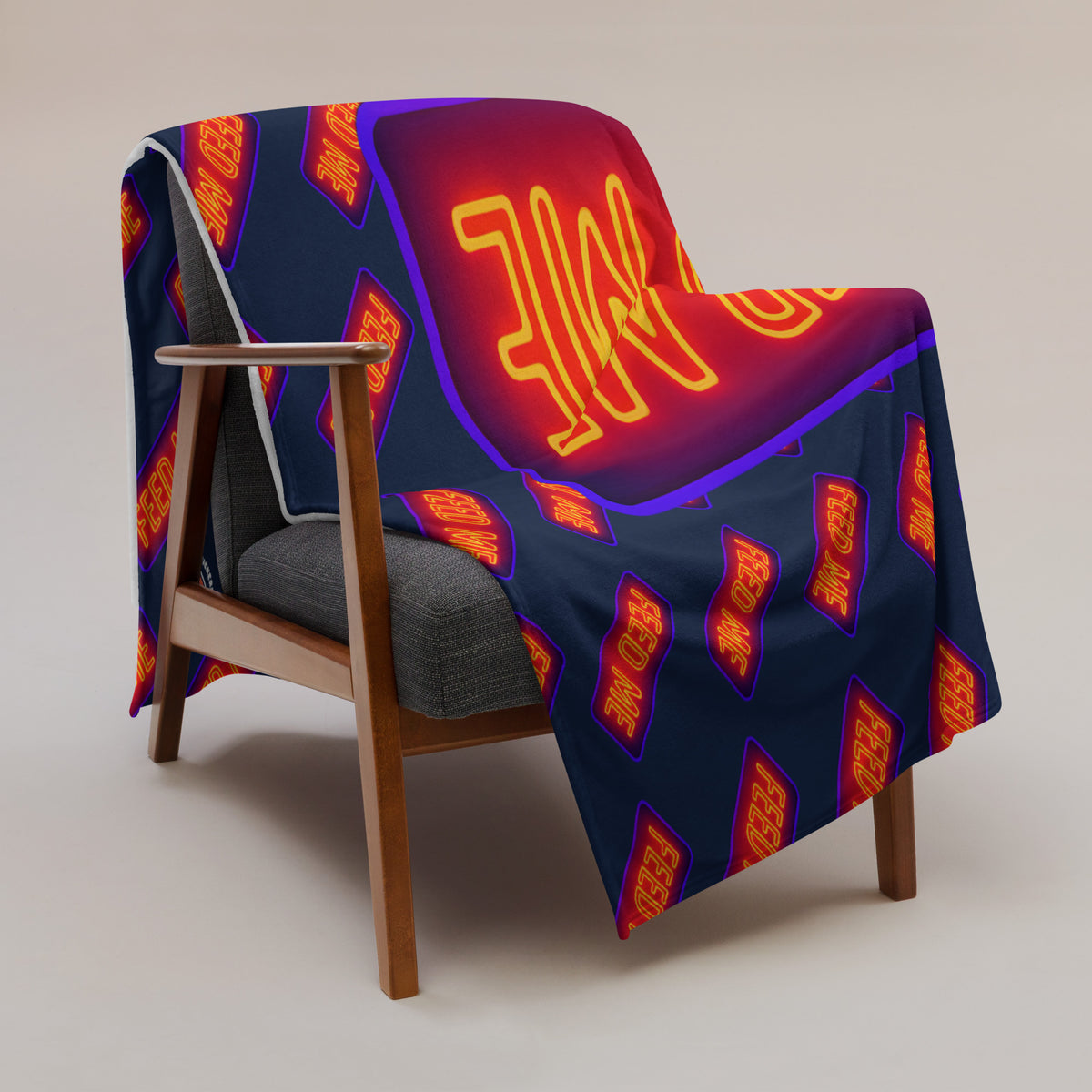Feed Me Neon Throw Blanket